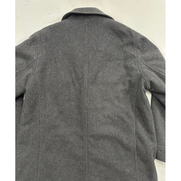 Vtg Wool gap peacoat charcoal gray quilted pockets size L 3 button preppy office - Picture 3 of 8